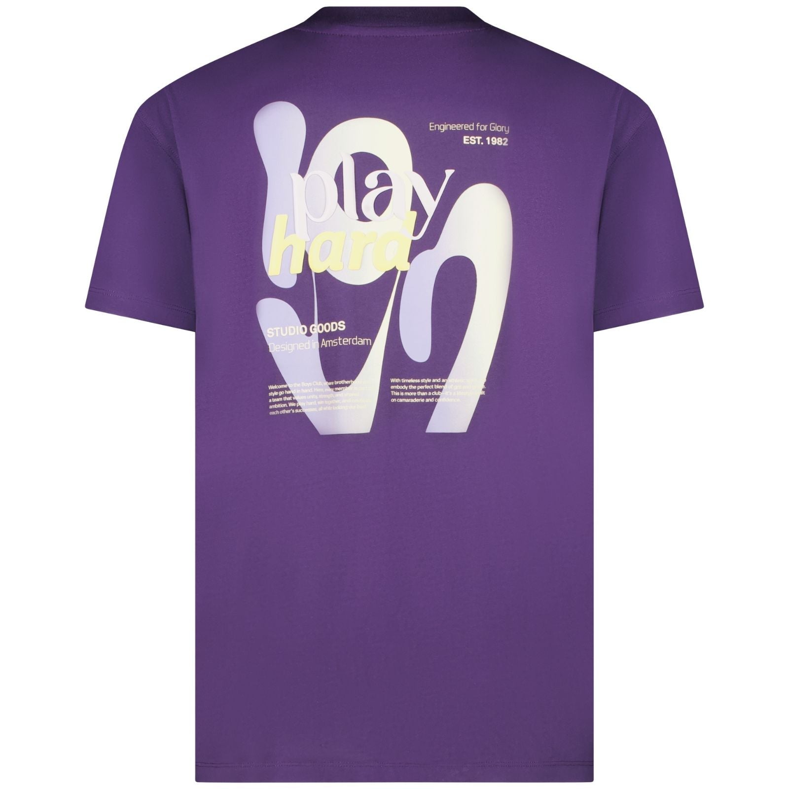 Paars ronde hals backprint t-shirt Pluyo - Capuchon Fashion