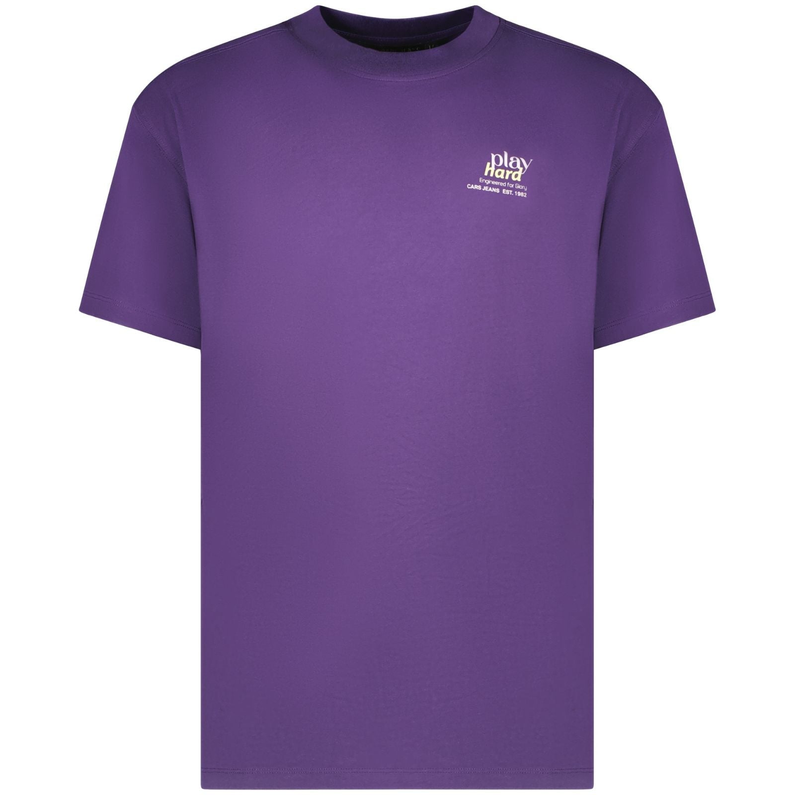 Paars ronde hals backprint t-shirt Pluyo - Capuchon Fashion