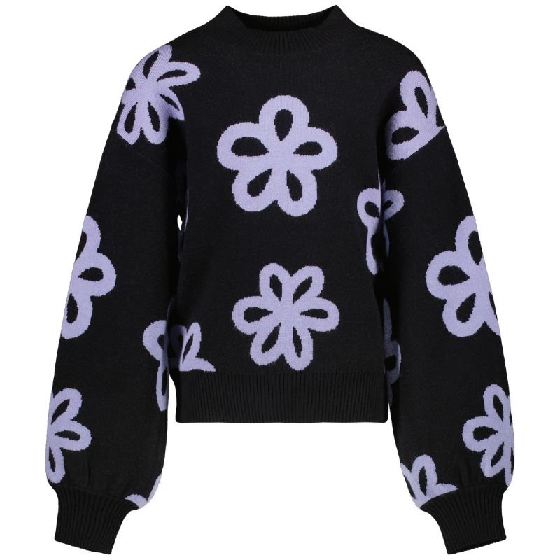 Paarse bloem geprinte knit Malou - Capuchon Fashion