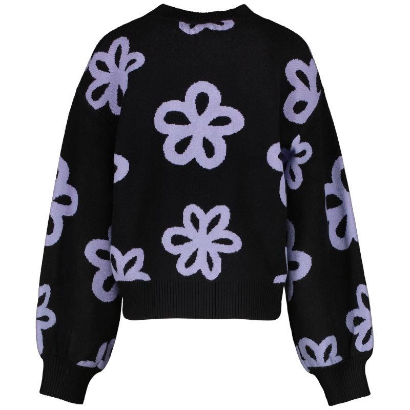 Paarse bloem geprinte knit Malou - Capuchon Fashion