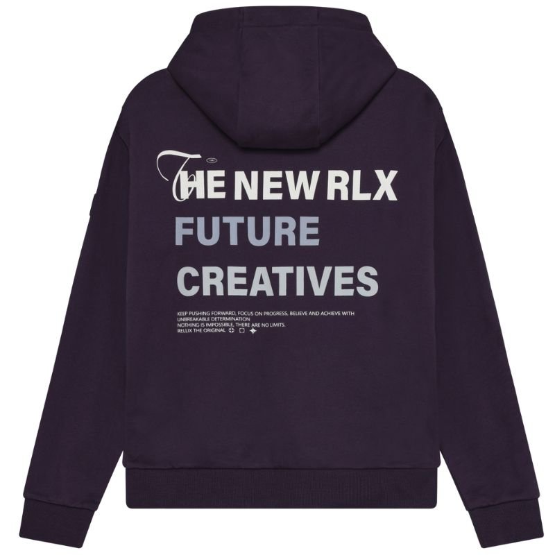 Paarse hoodie Rellix Brushed Backprint 940385 - Capuchon Fashion
