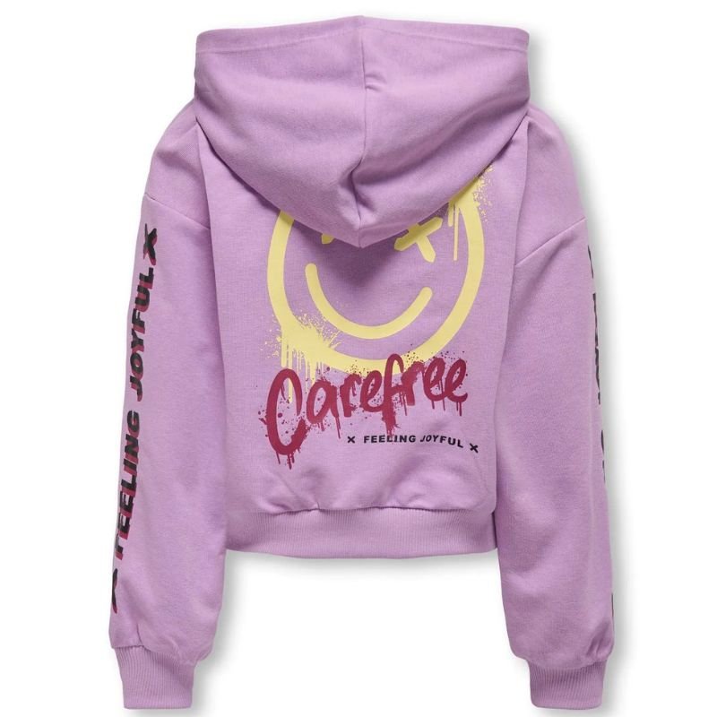 Paarse hoodie Smile - Capuchon Fashion