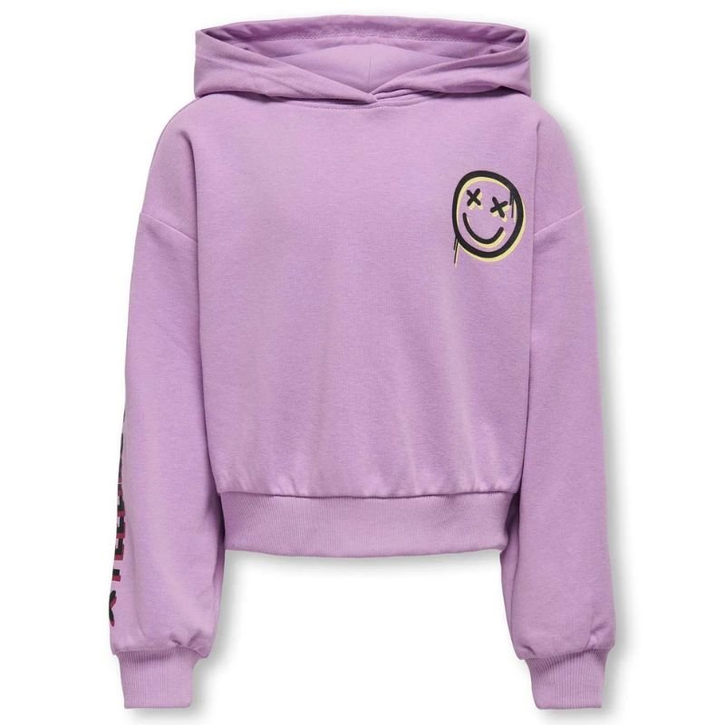 Paarse hoodie Smile - Capuchon Fashion