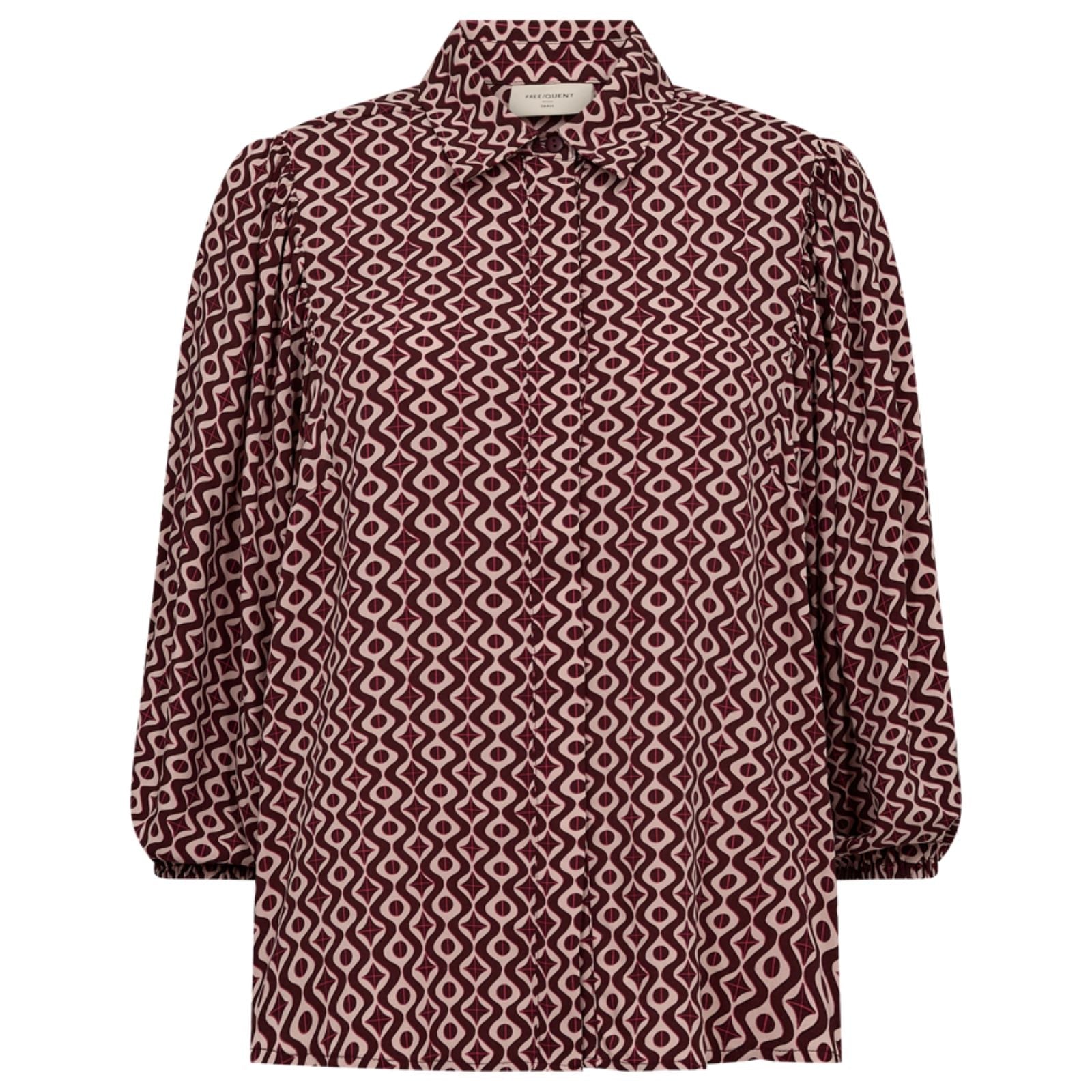 Pale Mauve met Port Royale geprint shirt Adney - Capuchon Fashion
