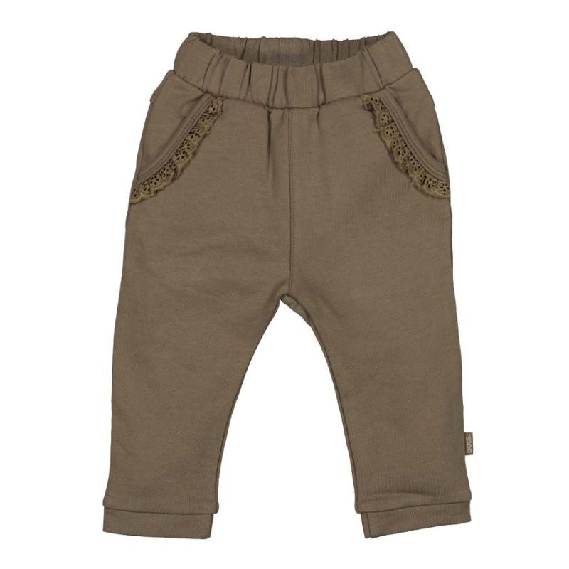Lichtbruine jogger broek Ruffles
