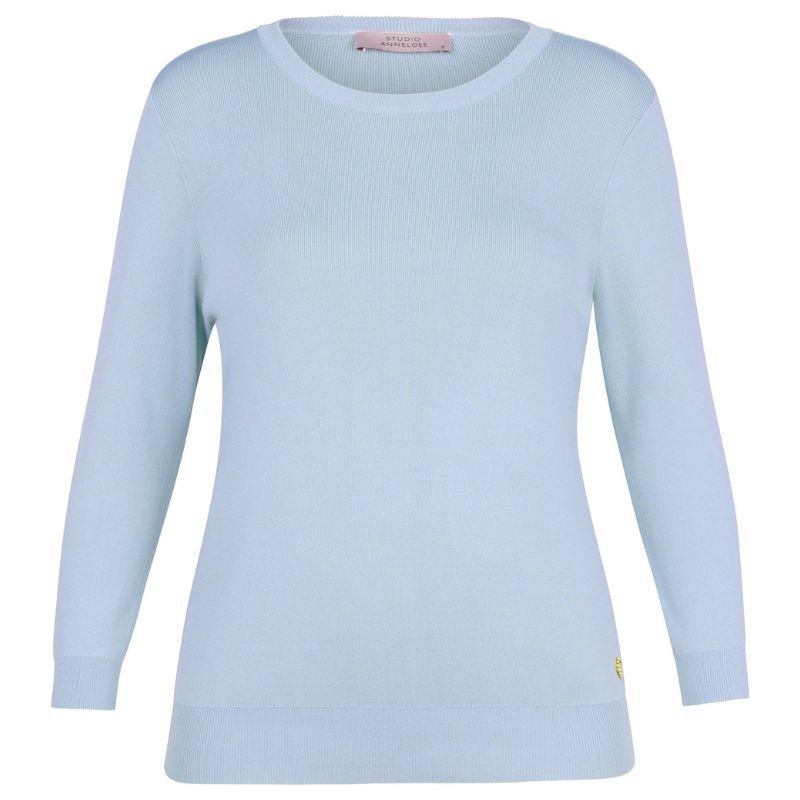 Pastel Blue pullover Luna 3/4 slv - Capuchon Fashion