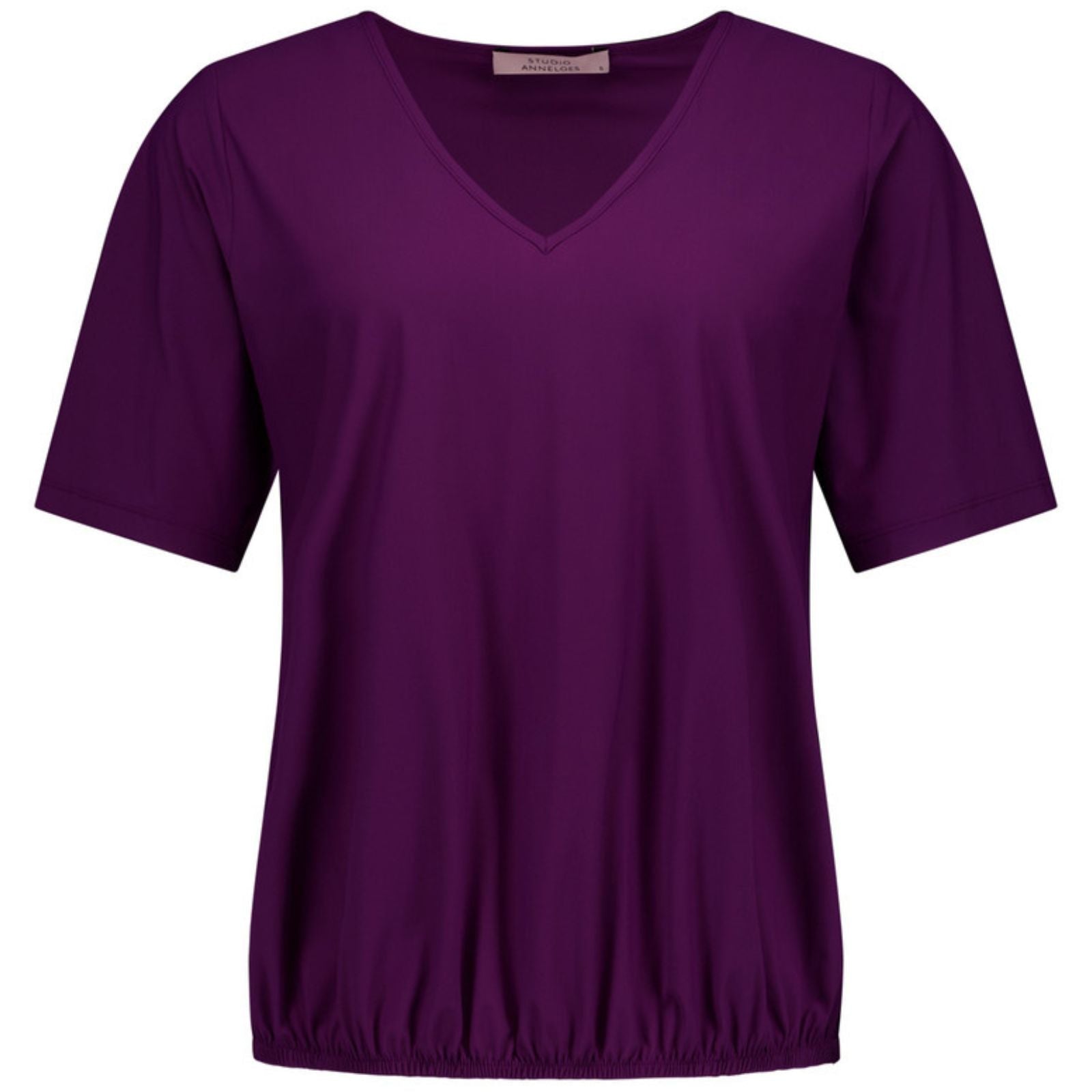 Plum light travel v-neck top Vicky - Capuchon Fashion