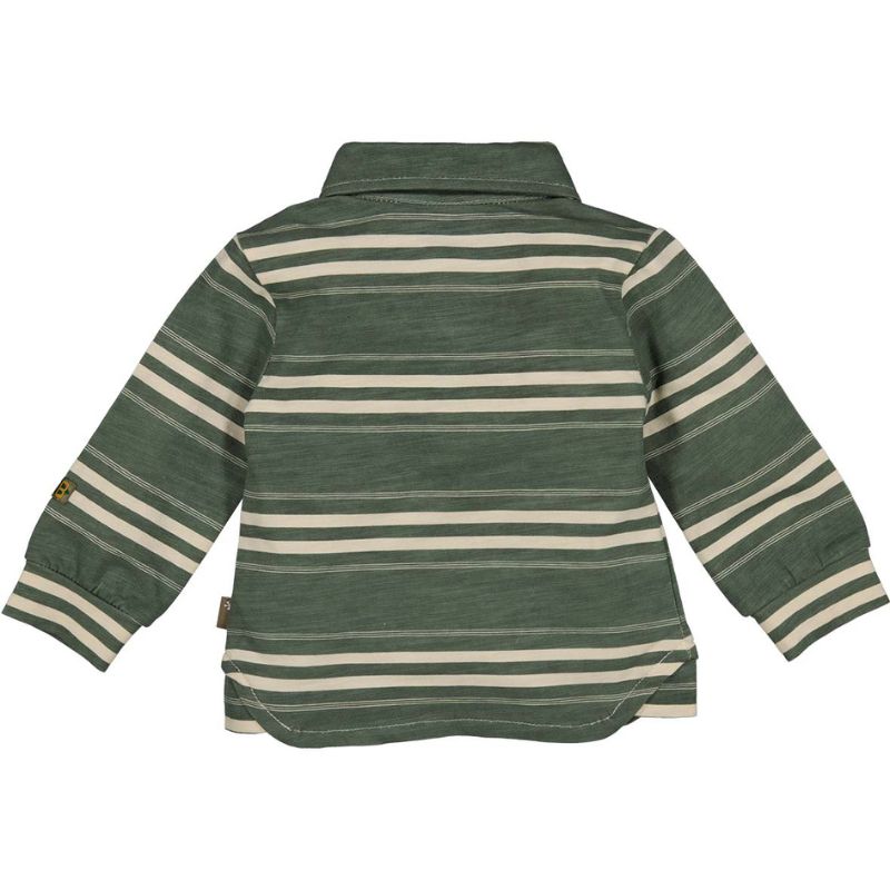 Donkergroen geprinte polo Striped