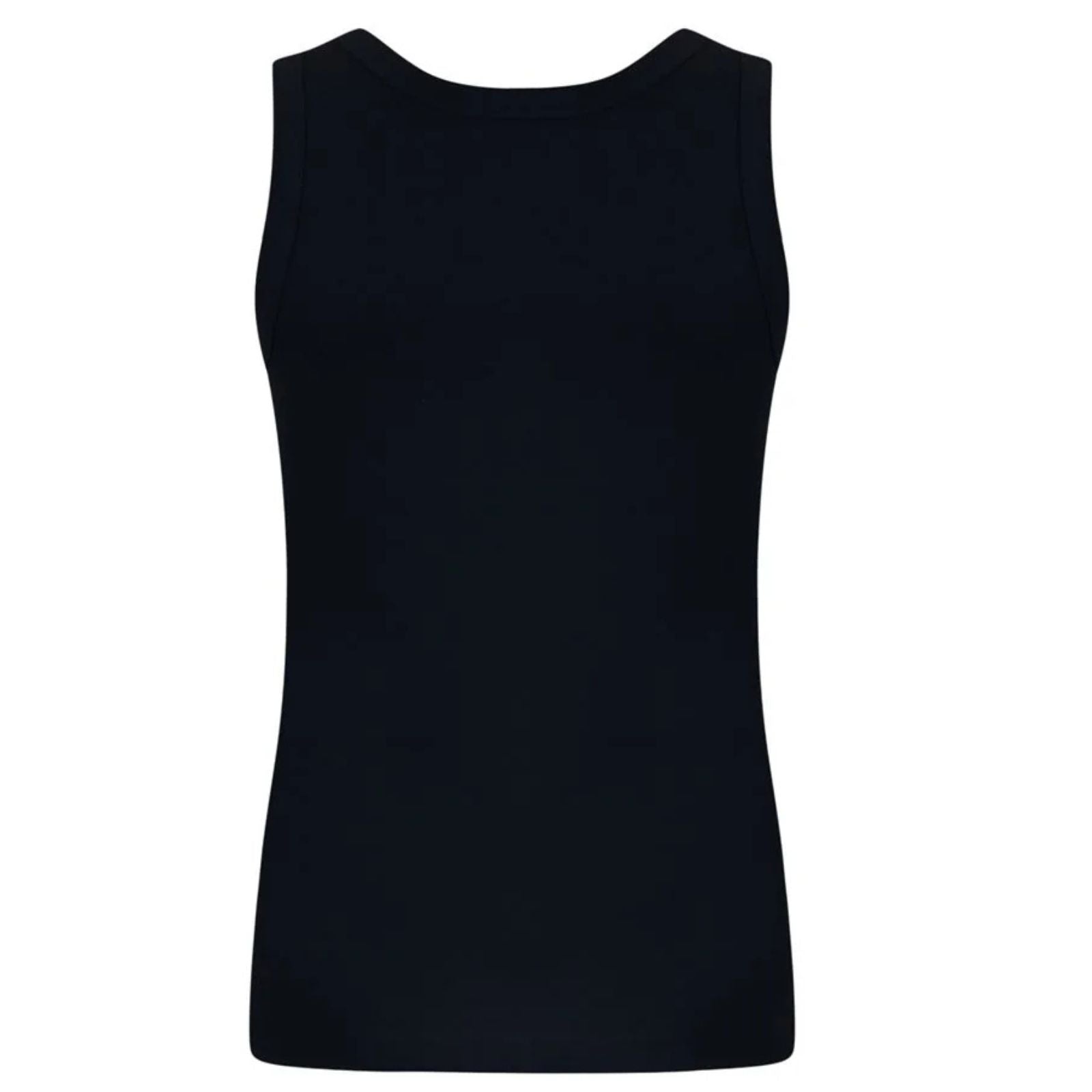 Donkerblauwe effen basic top 613169