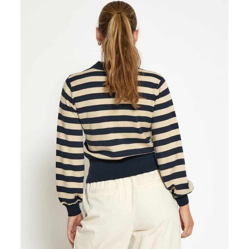Blauw gestreepte knit pullover Aliana