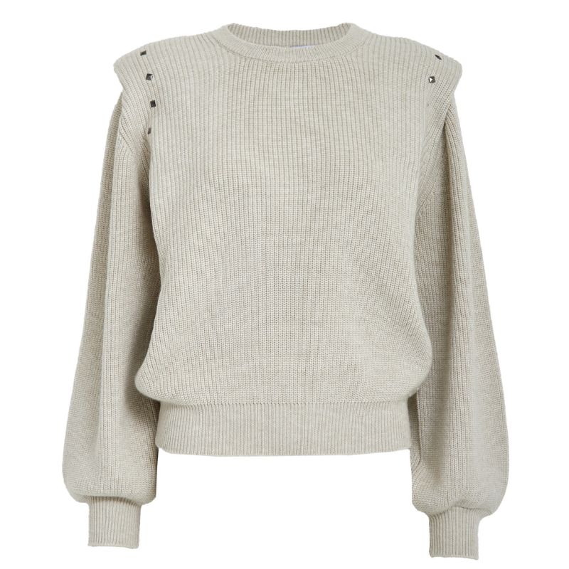 Zandgrijze knit pullover Katharina