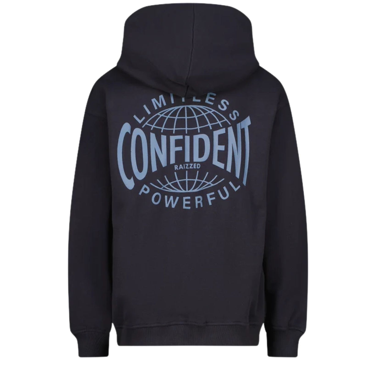 Donkerblauwe backprint hoodie Hower