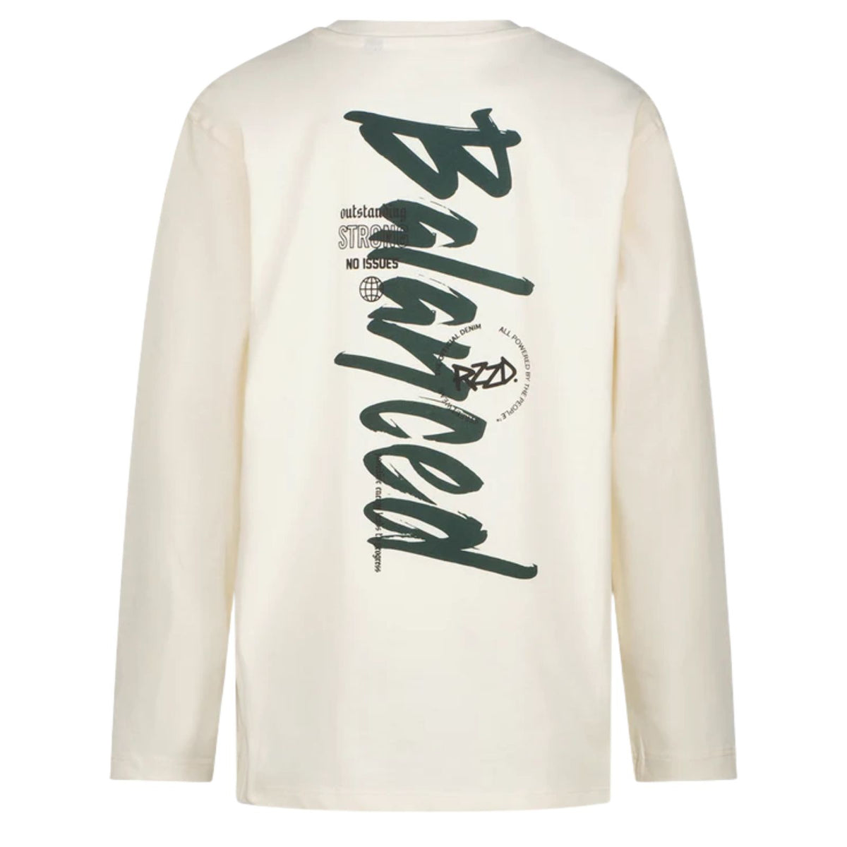 Lichtbeige backprint longsleeve Vance