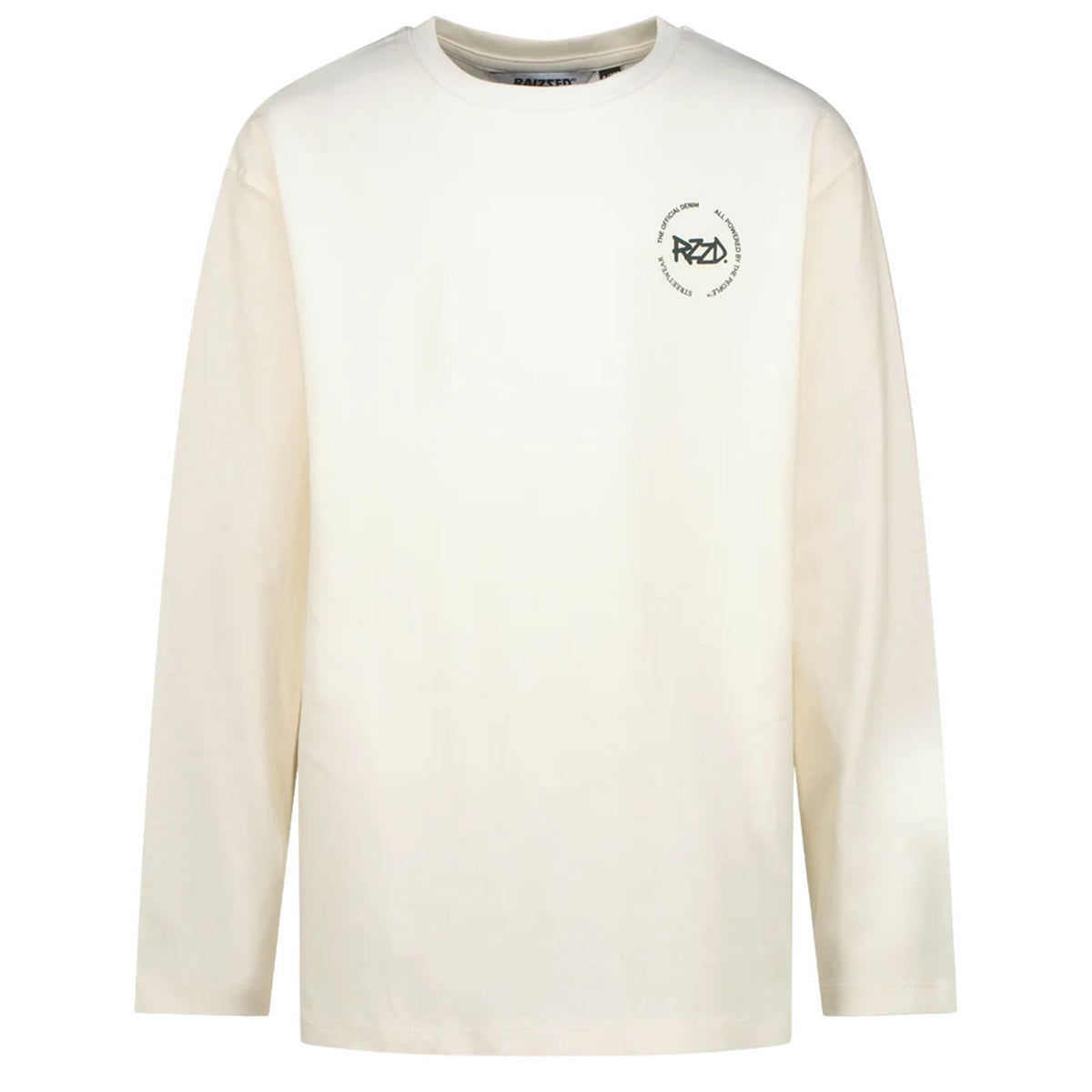 Lichtbeige backprint longsleeve Vance