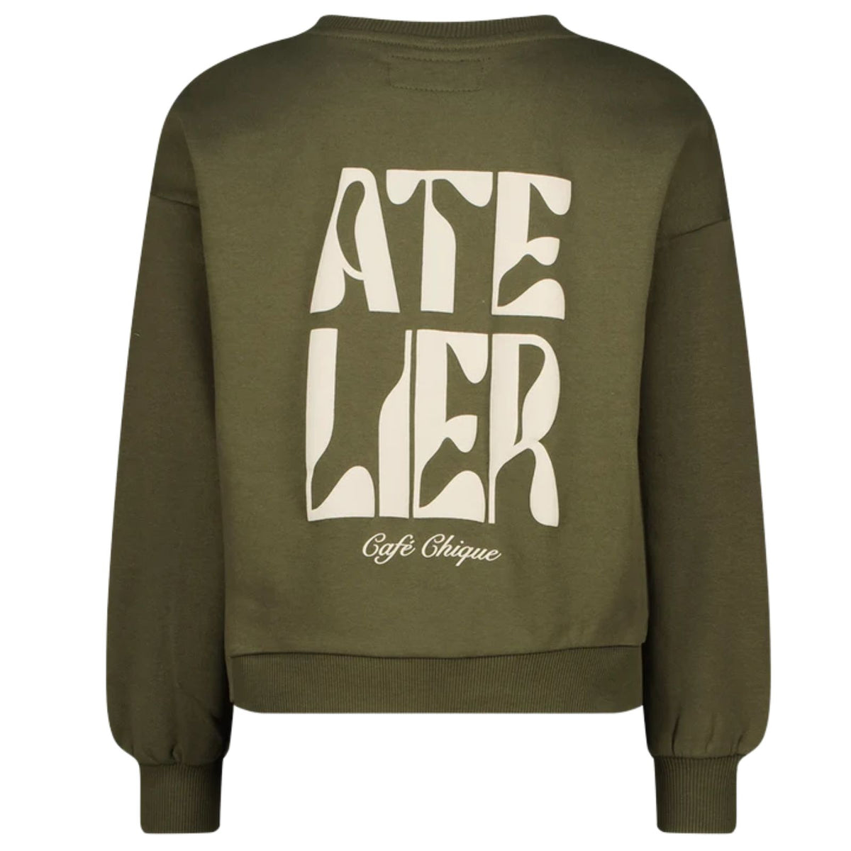 Mosgroene backprint sweater Sabine