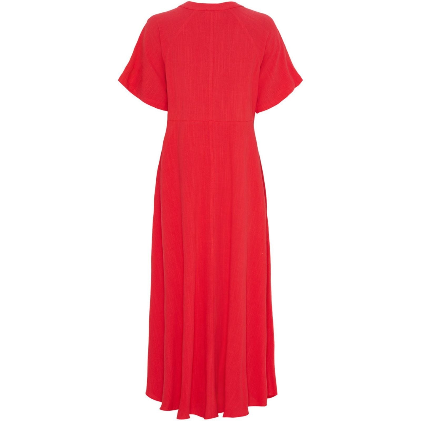 Raspberry linnen viscose jurk Pearl - Capuchon Fashion