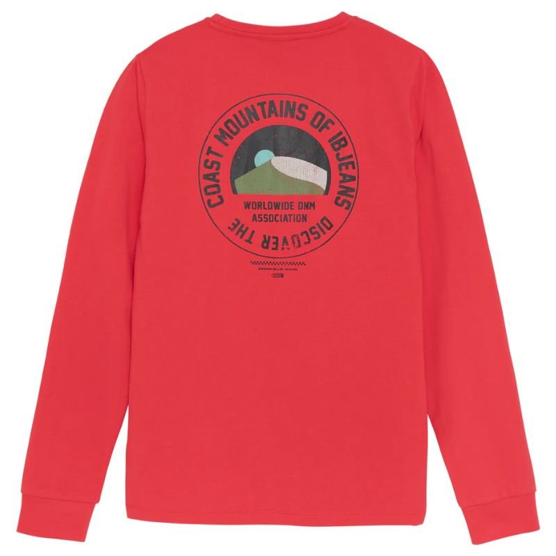 Rode longsleeve Round Print - Capuchon Fashion