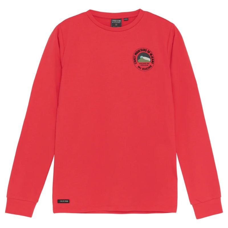 Rode longsleeve Round Print - Capuchon Fashion