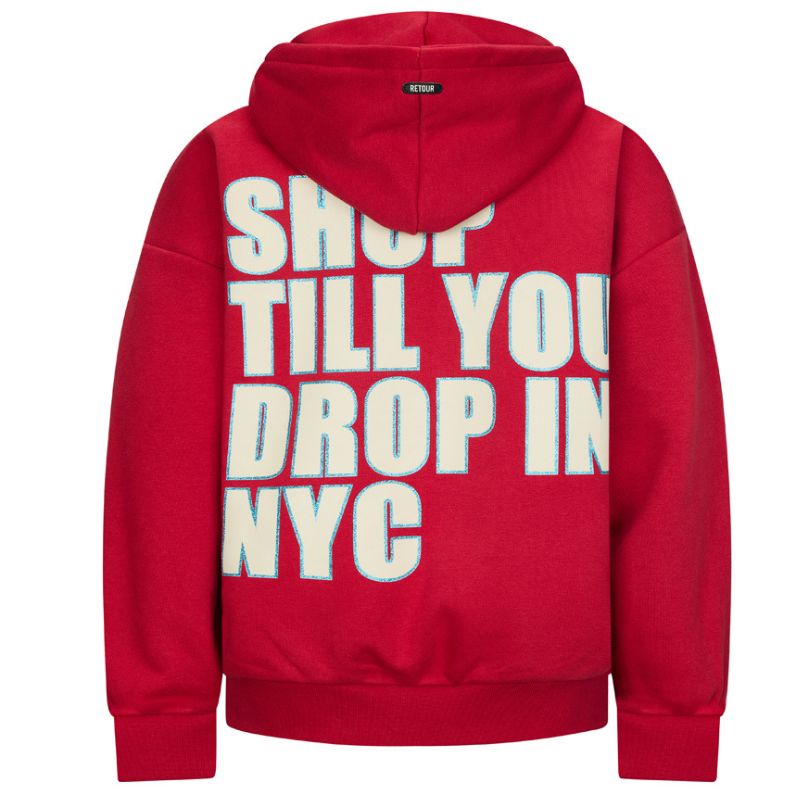 Rode oversized backprint hoodie Romy - Capuchon Fashion