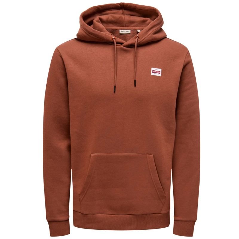 Roestbruine basic hoodie Dawson - Capuchon Fashion