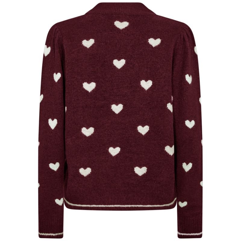Rood geprint fijngebreide pullover Faith - Capuchon Fashion