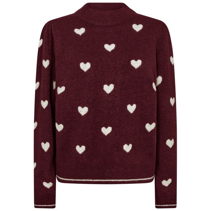 Rood geprint fijngebreide pullover Faith - Capuchon Fashion