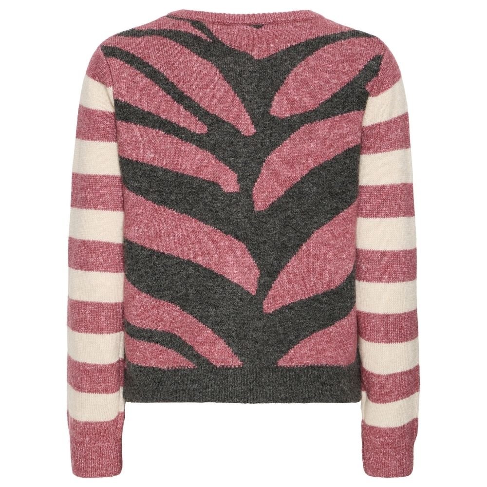 Rood geprint gebreid vest Livoni - Capuchon Fashion