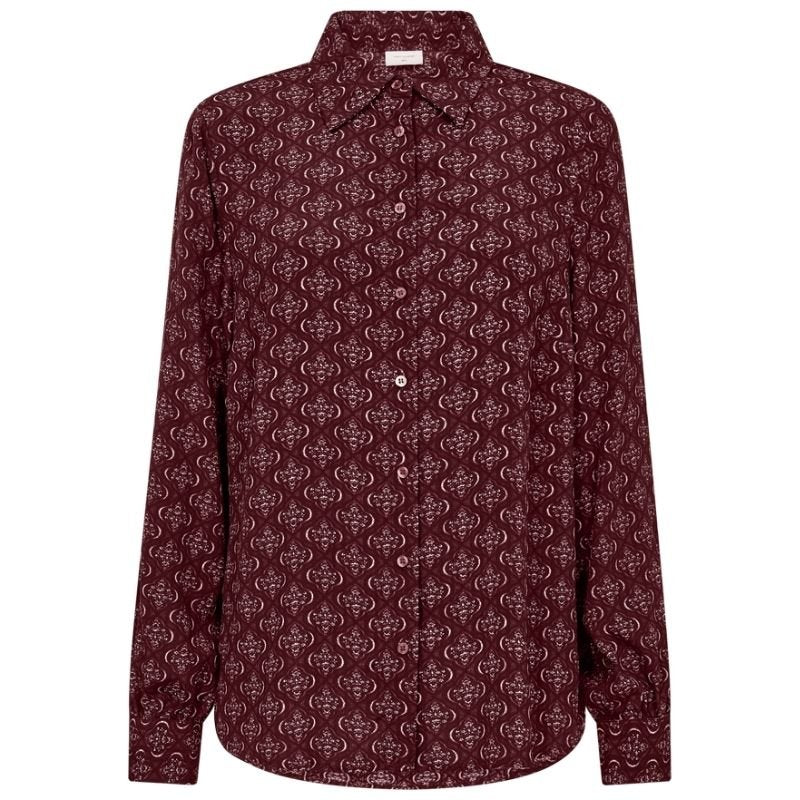 Rood geprint viscose shirt Lovy - Capuchon Fashion