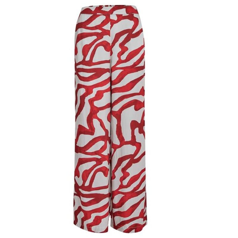 Rood geprinte broek Jassie - Capuchon Fashion