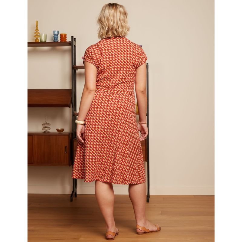 Rood geprinte jurk Abigail Rowe - Capuchon Fashion