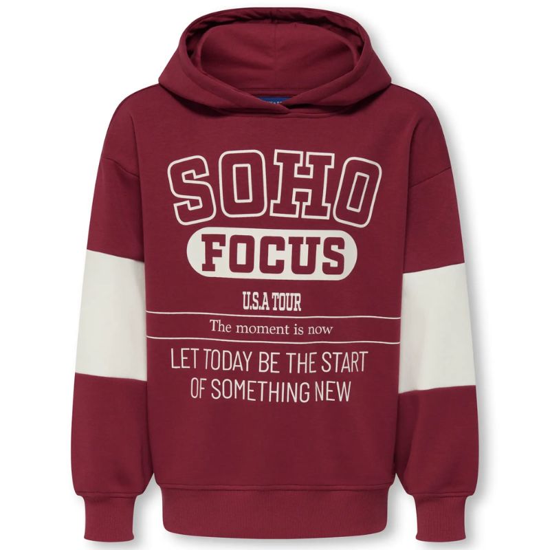 Rood geprinte oversized hoodie Cator - Capuchon Fashion