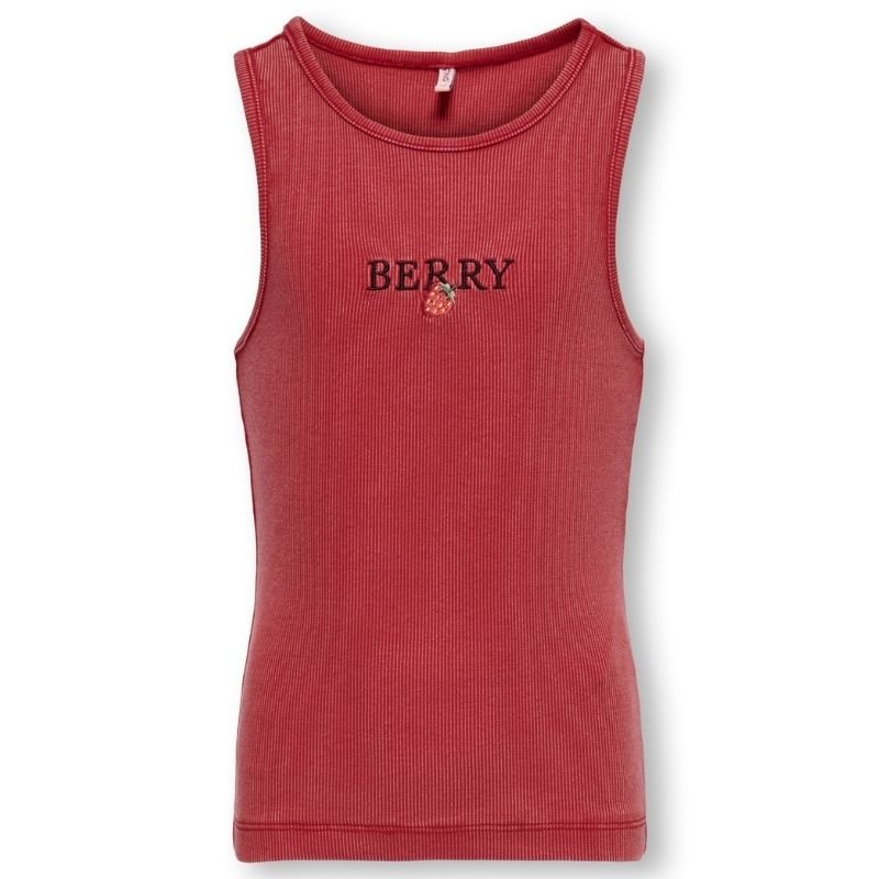 Rood geprinte washed tanktop Jilly - Capuchon Fashion