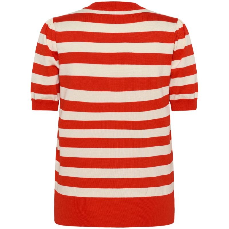 Rood gestreepte knit pullover Mila Block - Capuchon Fashion