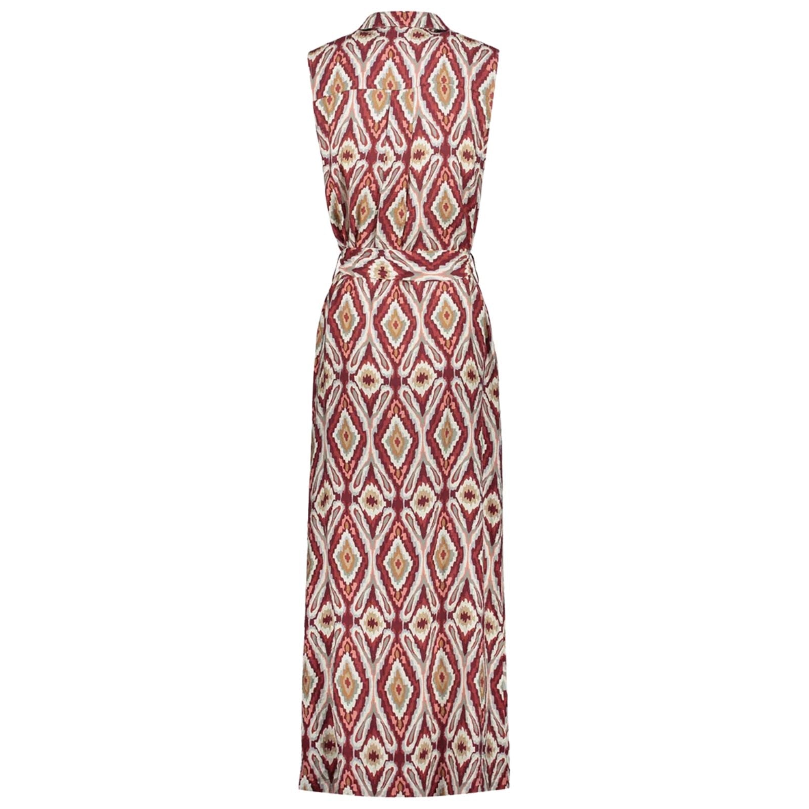 Rood met multicolor geprinte jurk 67331 - Capuchon Fashion