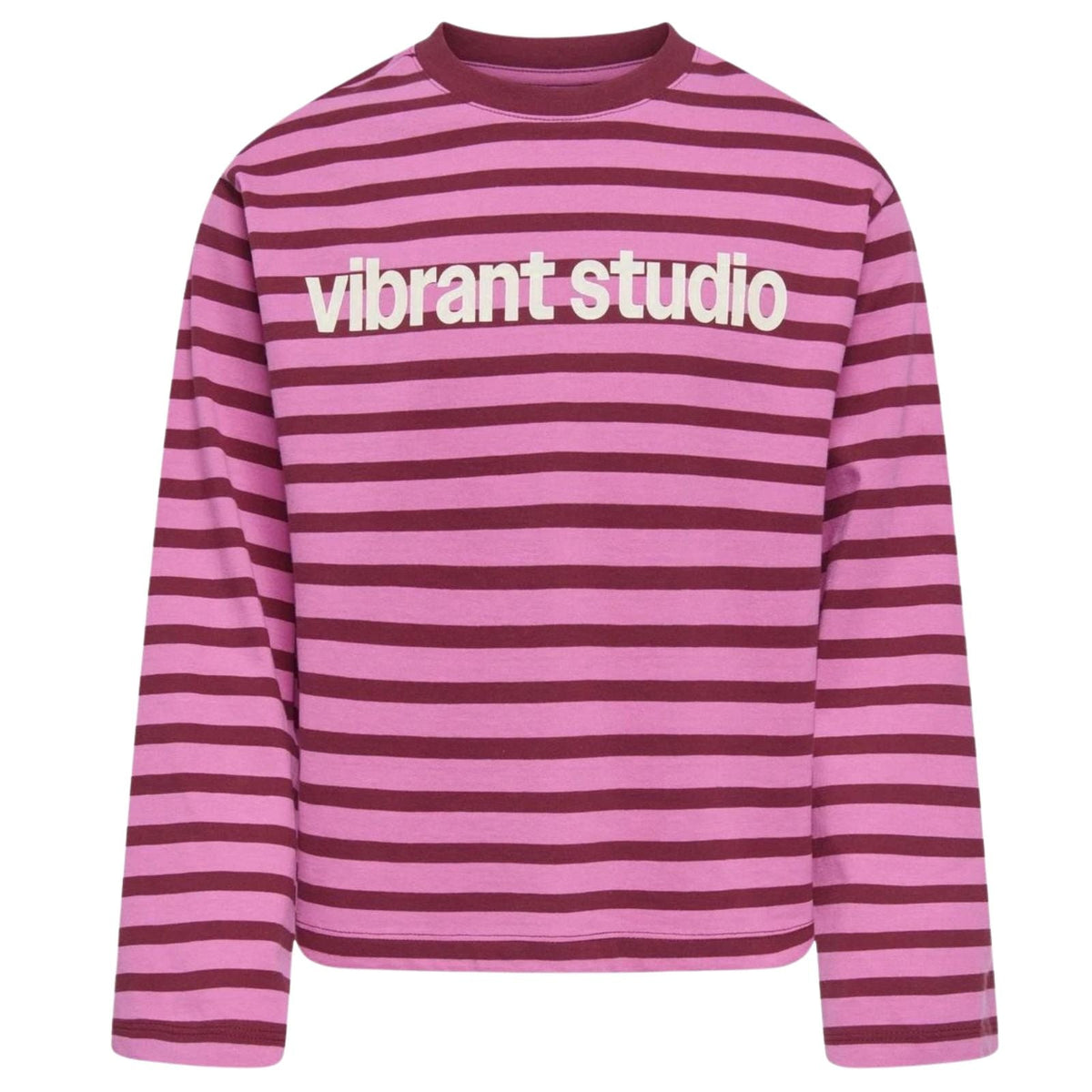 Rood met roze gestreepte longsleeve top Lida - Capuchon Fashion