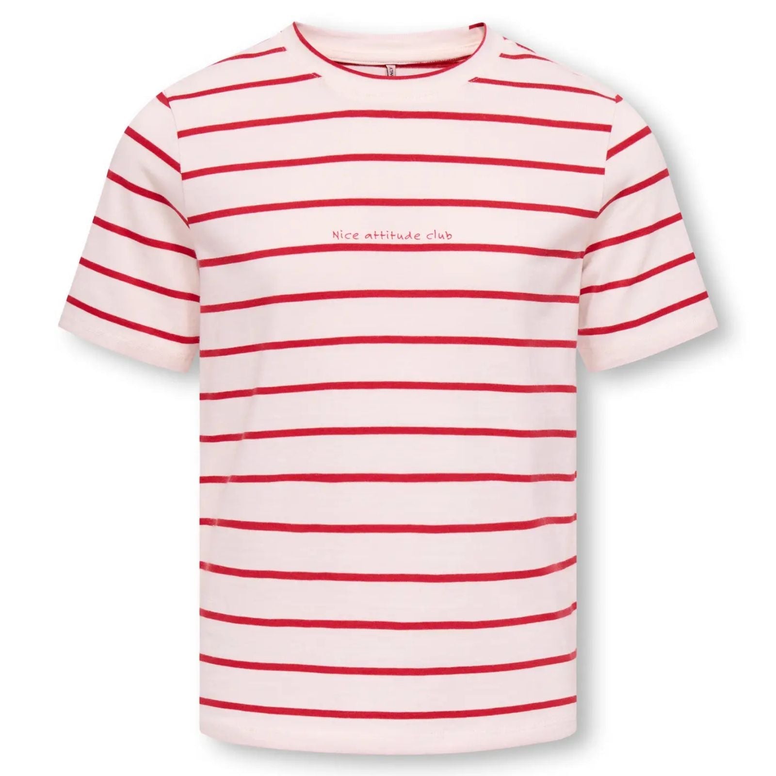Rood met wit gestreept t-shirt Helle - Capuchon Fashion