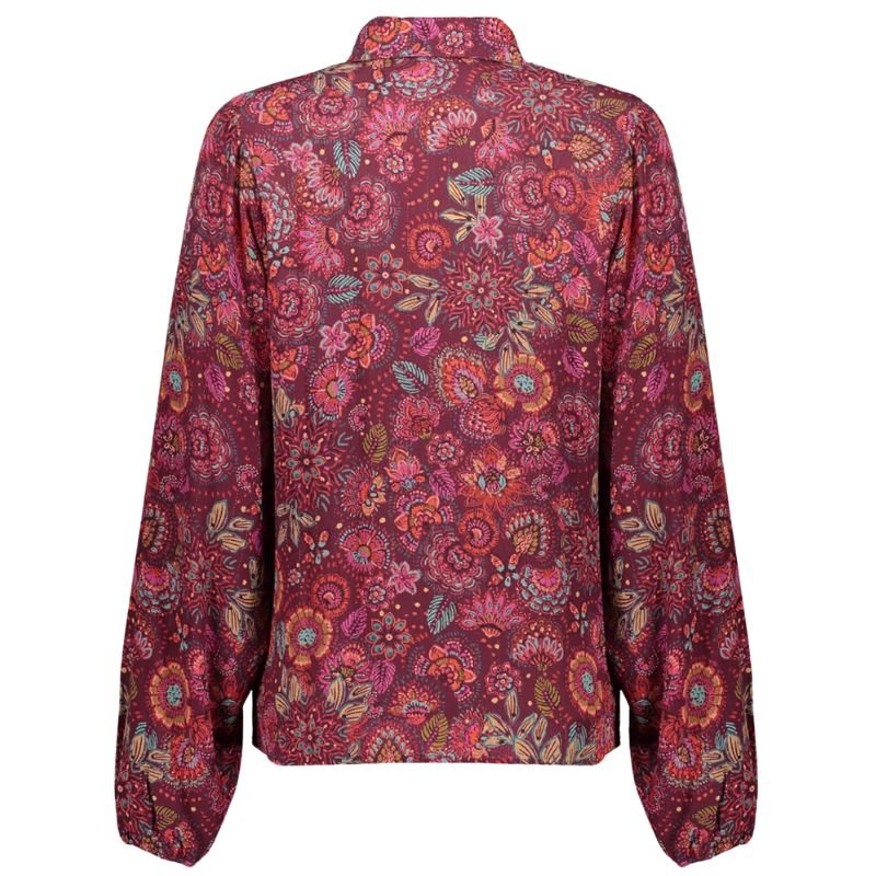 Rood sierlijk geprinte blouse 53606 - Capuchon Fashion