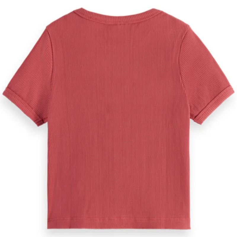 Rood t-shirt baby rib - Capuchon Fashion