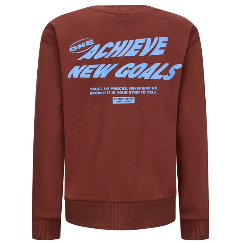 Roodbruine backprint sweater Kelto - Capuchon Fashion