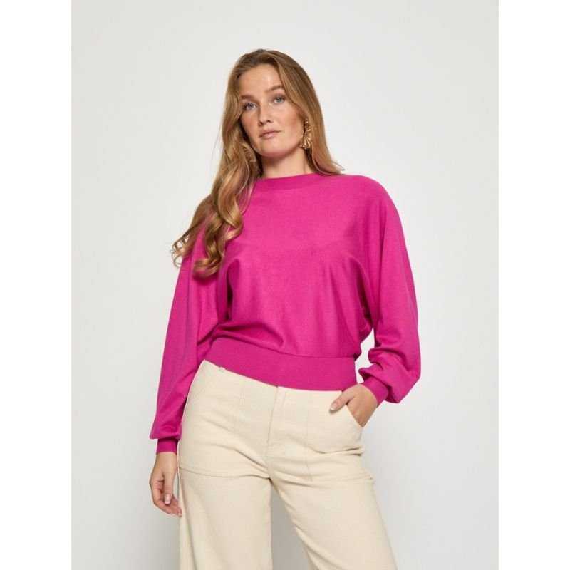 Rose Violet bat sleeve knit pullover Dana - Capuchon Fashion