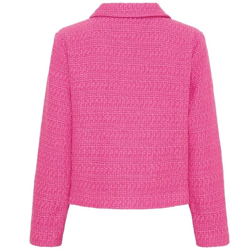 Roze boucle blazer jacket Chia - Capuchon Fashion