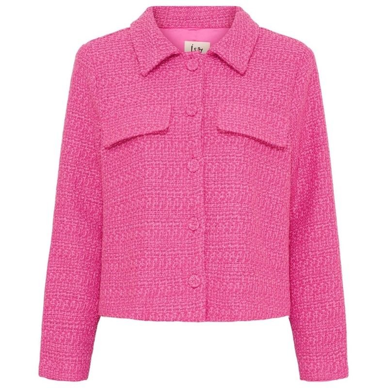 Roze boucle blazer jacket Chia - Capuchon Fashion