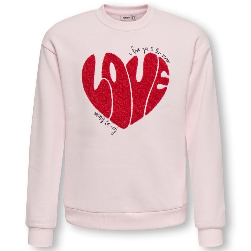 Roze boxy geprinte sweater Lovely - Capuchon Fashion