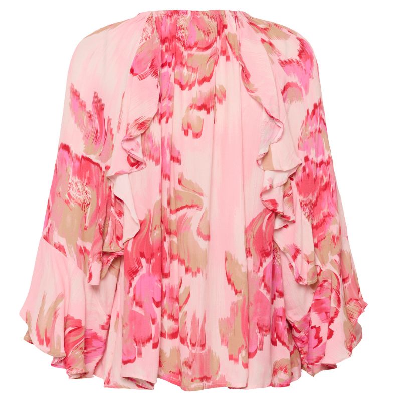 Roze flower geprinte blouse Pollyana - Capuchon Fashion