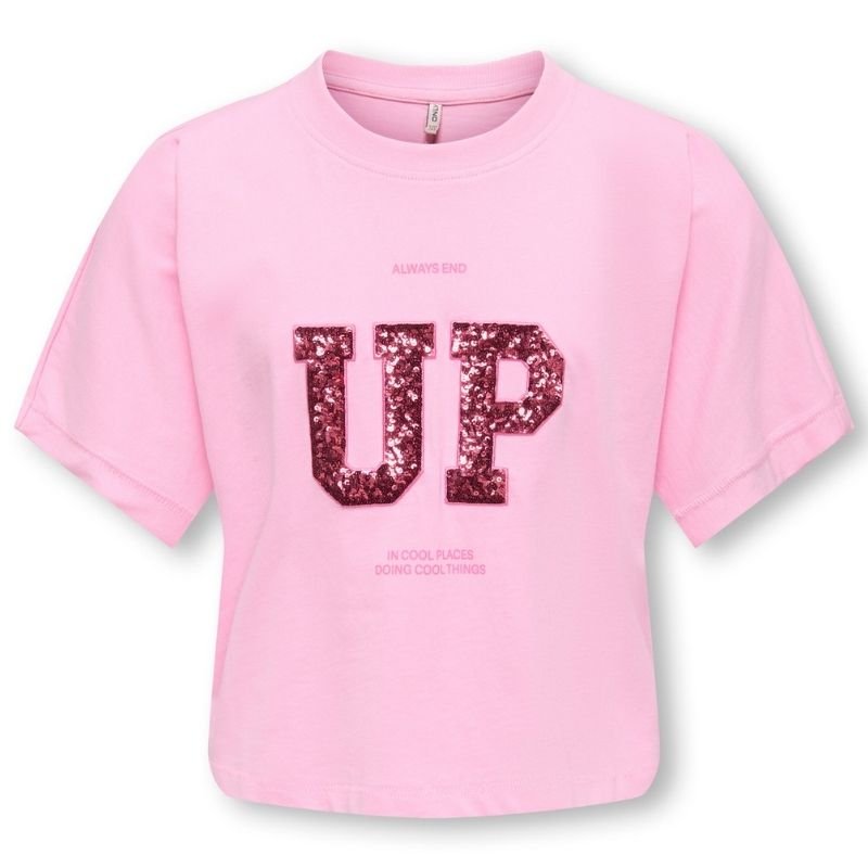 Roze geprint cropped t-shirt Stella - Capuchon Fashion
