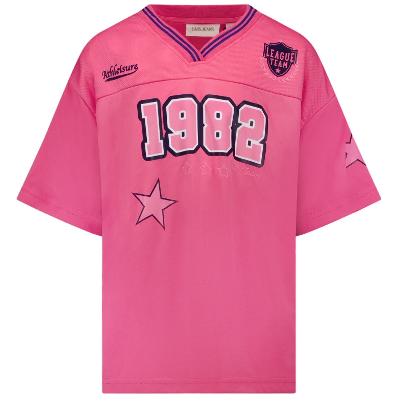 Roze geprinte baseball t-shirt Foeba - Capuchon Fashion