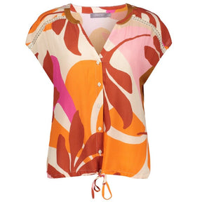 Roze geprinte blouse 43467 - Capuchon Fashion