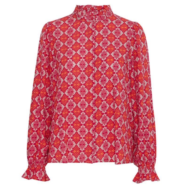 Roze geprinte blouse Lena - Capuchon Fashion