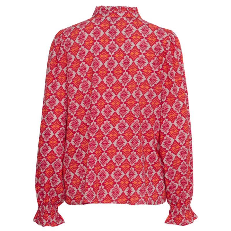 Roze geprinte blouse Lena - Capuchon Fashion