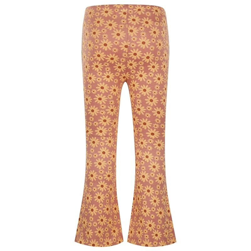 Roze geprinte flared legging O56988 - Capuchon Fashion
